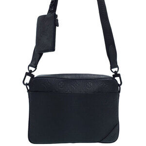 Louis Vuitton Monogram Shadow Black Duo Messenger Bag Shoulder